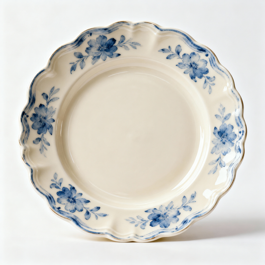 Faded Blue Floral Plate – Watercolor Tea Plate