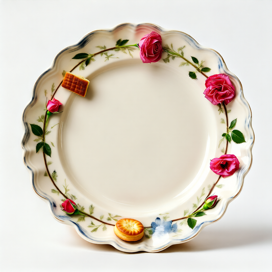 Faded Blue Floral Plate – Watercolor Tea Plate