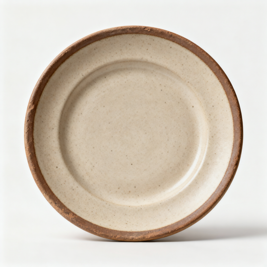 Rustic Earth Stoneware Plate – Speckled Brown Rim
