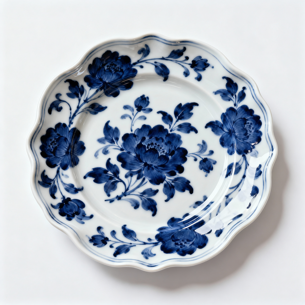 Indigo Bloom Plate – Bold Blue Floral