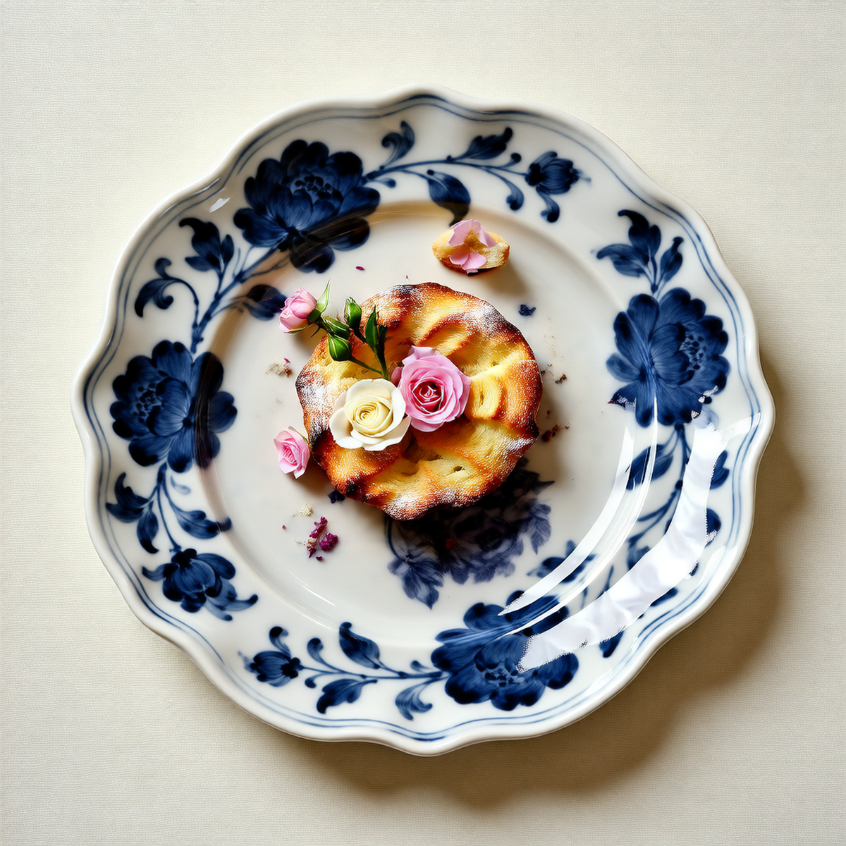 Indigo Bloom Plate – Bold Blue Floral