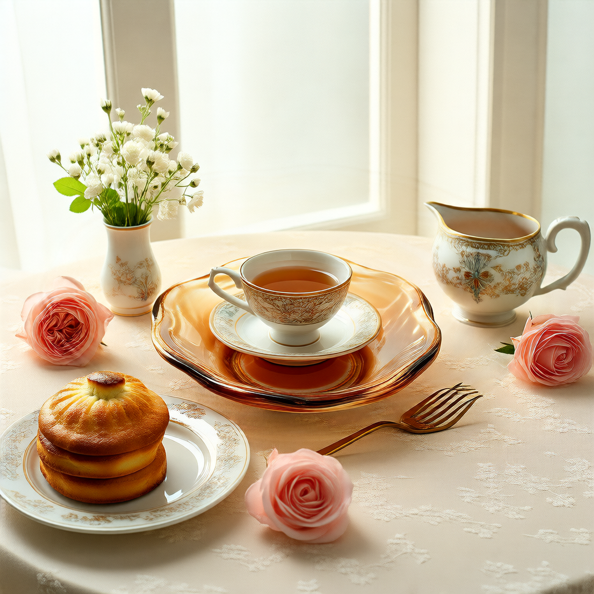 Moroccan Amber Glass Plate – Hand-Blown Tea Plate