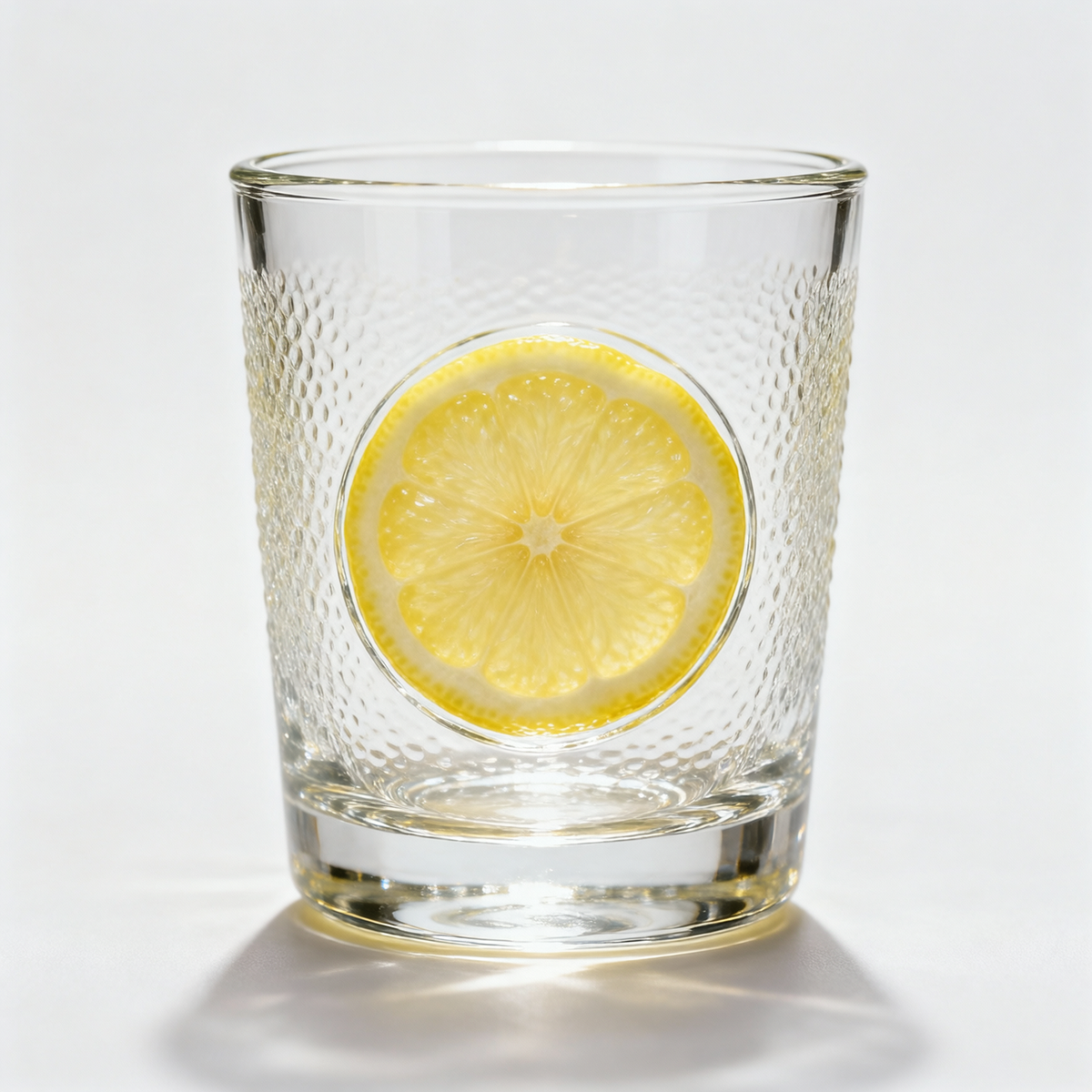 Lemon Textured Pressed Glass Tumbler – Sunlit Iced Tea & Juice Glass